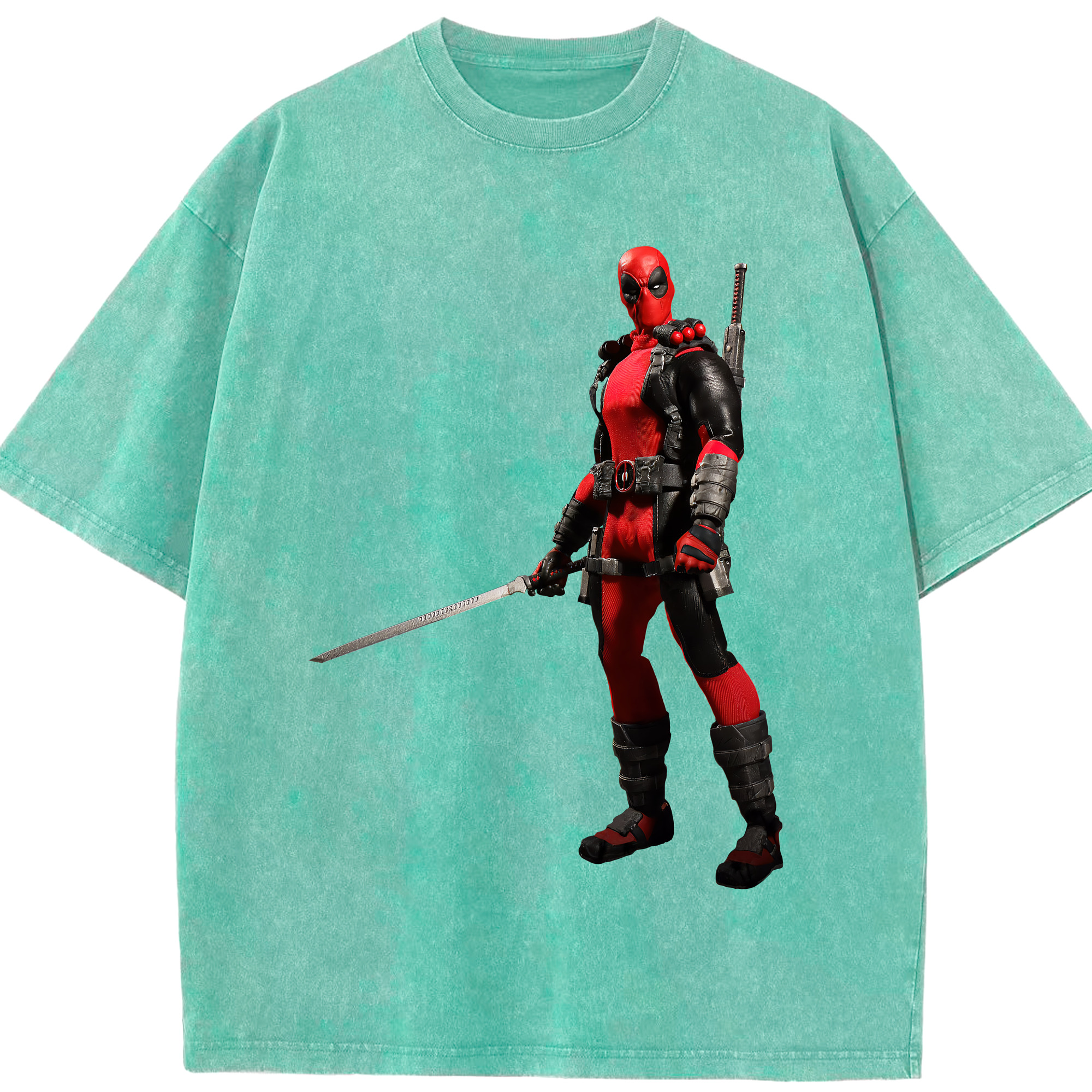 （画像用） Deadpool デッドプール 綿100% ヴィンテージ風 半袖Tシャツ（フロントプリント）